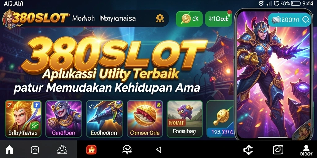 Screenshot utama 380SLOT menampilkan antarmuka aplikasi Utility yang menarik.