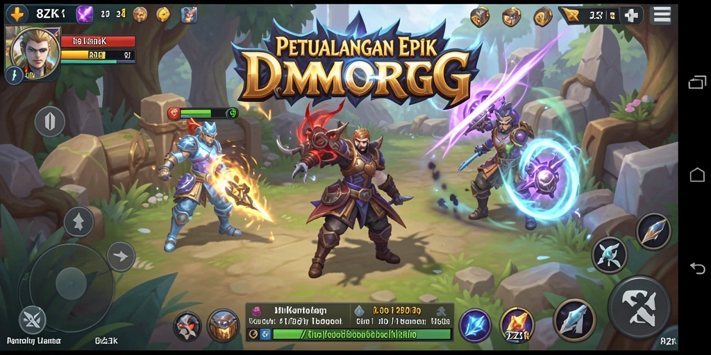 Screenshot gameplay <strong>8ZK</strong> yang menunjukkan petualangan epik dalam dunia MMORPG.