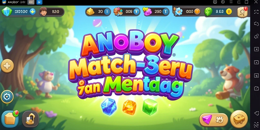 Tangkapan layar gameplay ANOBOY dengan keseruan Match-3.