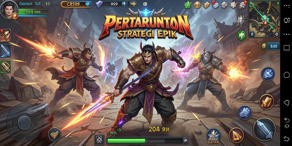 Screenshot gameplay CRS99 menampilkan strategi pertempuran yang mendebarkan.