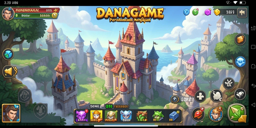 Screenshot gameplay <strong>DANAGAME</strong> menunjukkan serangan menara yang mendebarkan.