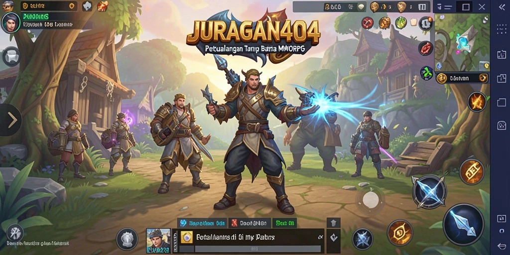 Gameplay mendebarkan di dunia fantasi JURAGAN404.