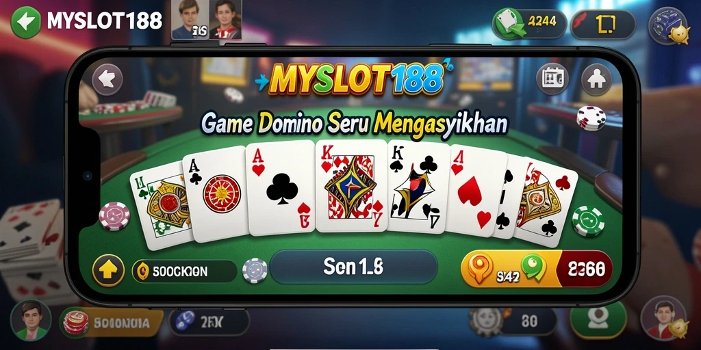 Screenshot gameplay MYSLOT188 menunjukkan keseruan bermain domino.
