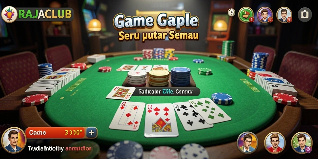 Tampilan menarik gameplay Gaple di RAJACLUB.