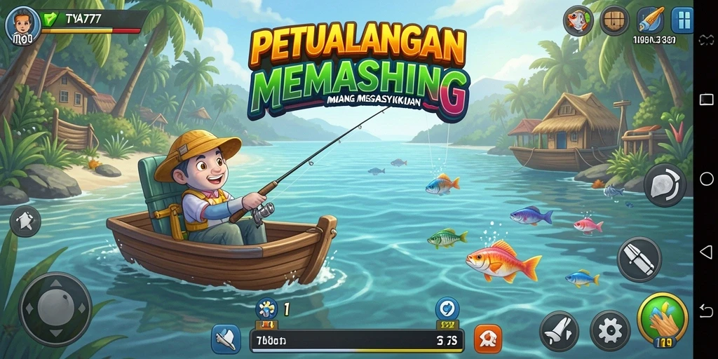 Gameplay TYA777 yang menyenangkan dengan pemandangan memancing yang menawan.