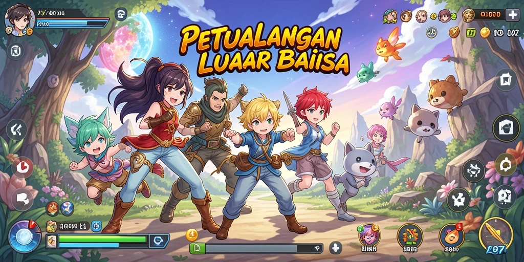 Tampilan gameplay yang menarik dan penuh warna dalam V87.